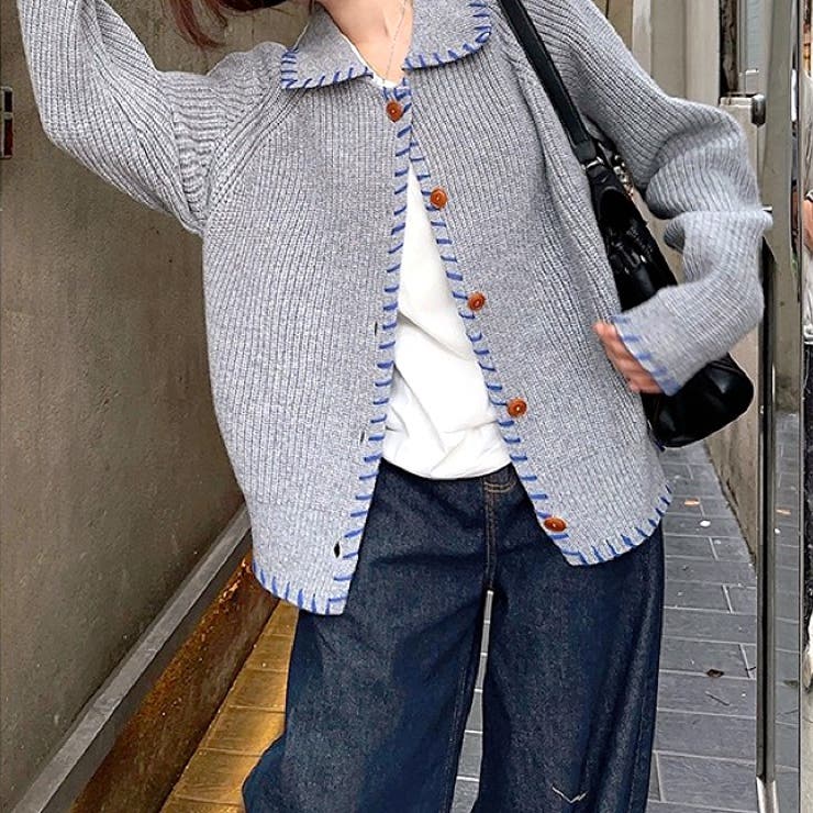 Ujoh ウジョー 21AW CREW NECK KNIT ステッチデザインニットセーター ブラック サイズ:2 メンズ ITESPT4JIX04