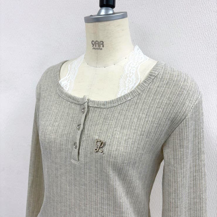 レースドッキングヘンリーネックリブトップス 春 秋 | SHEENA  | 詳細画像25 