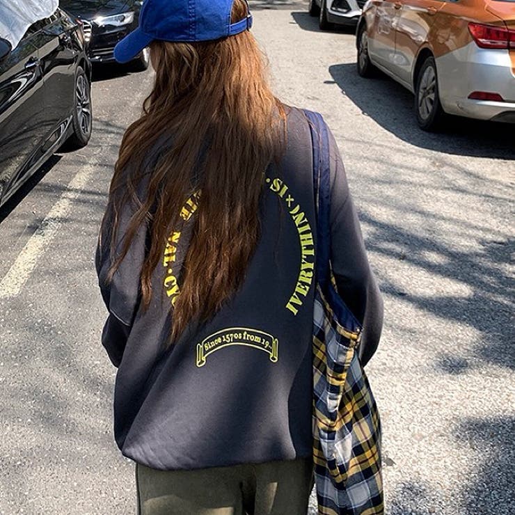 バックサークルロゴプリントオフショルダースウェットトレーナー 春 秋 | SHEENA  | 詳細画像14 