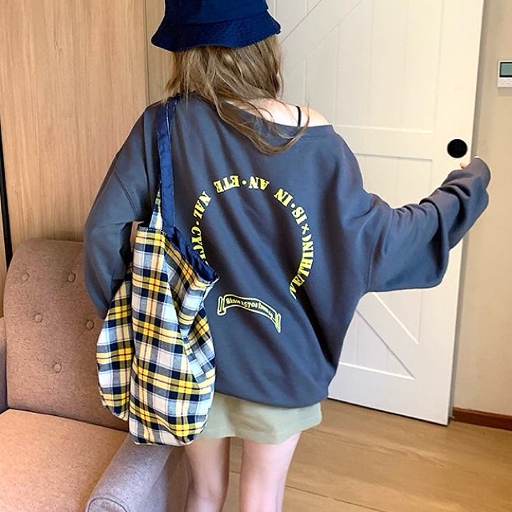 バックサークルロゴプリントオフショルダースウェットトレーナー 春 秋 | SHEENA  | 詳細画像19 