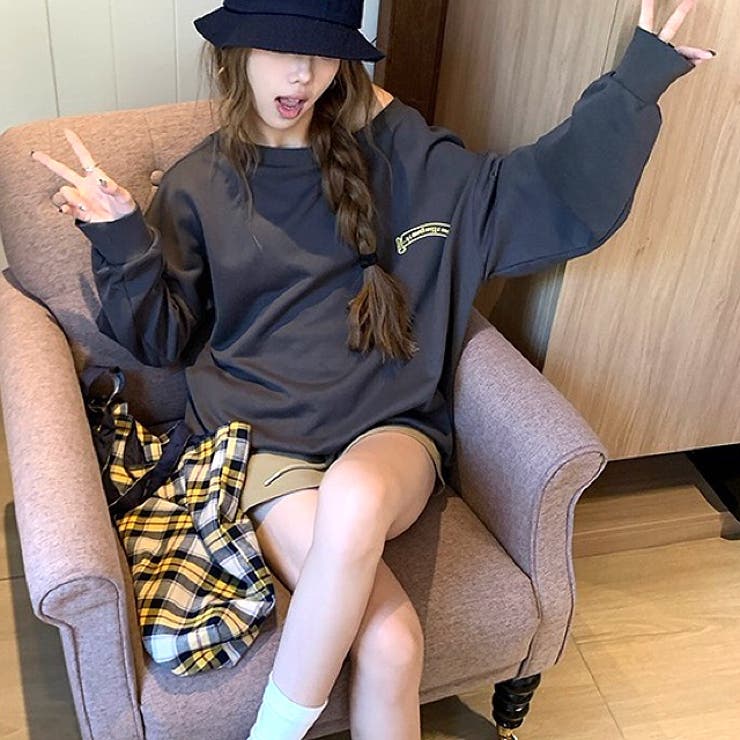 バックサークルロゴプリントオフショルダースウェットトレーナー 春 秋 | SHEENA  | 詳細画像27 