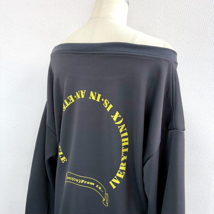 バックサークルロゴプリントオフショルダースウェットトレーナー 春 秋 | SHEENA  | 詳細画像32 