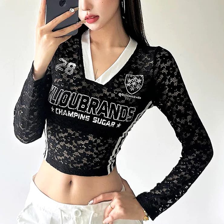 サイドラインゲームシャツレーストップス 春 夏 | SHEENA  | 詳細画像3 