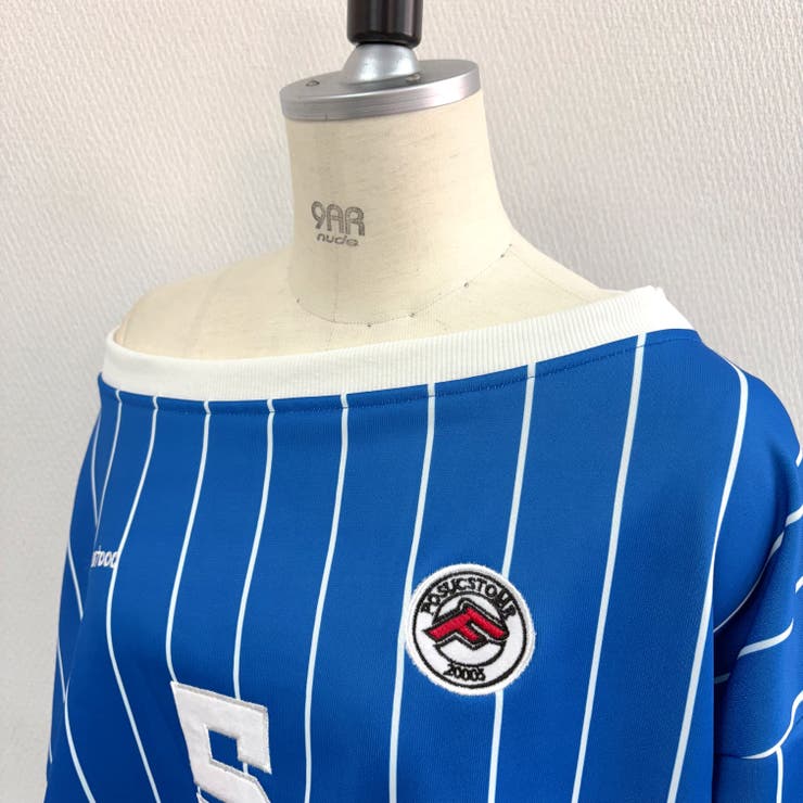 ピンストライプワンショルダーゲームシャツトレーナー 春 秋 | SHEENA  | 詳細画像30 