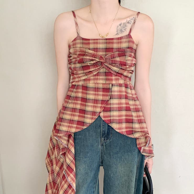 チェック柄アシメフリルキャミソール | SHEENA  | 詳細画像16 