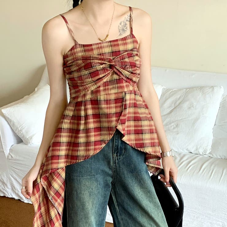 チェック柄アシメフリルキャミソール | SHEENA  | 詳細画像18 