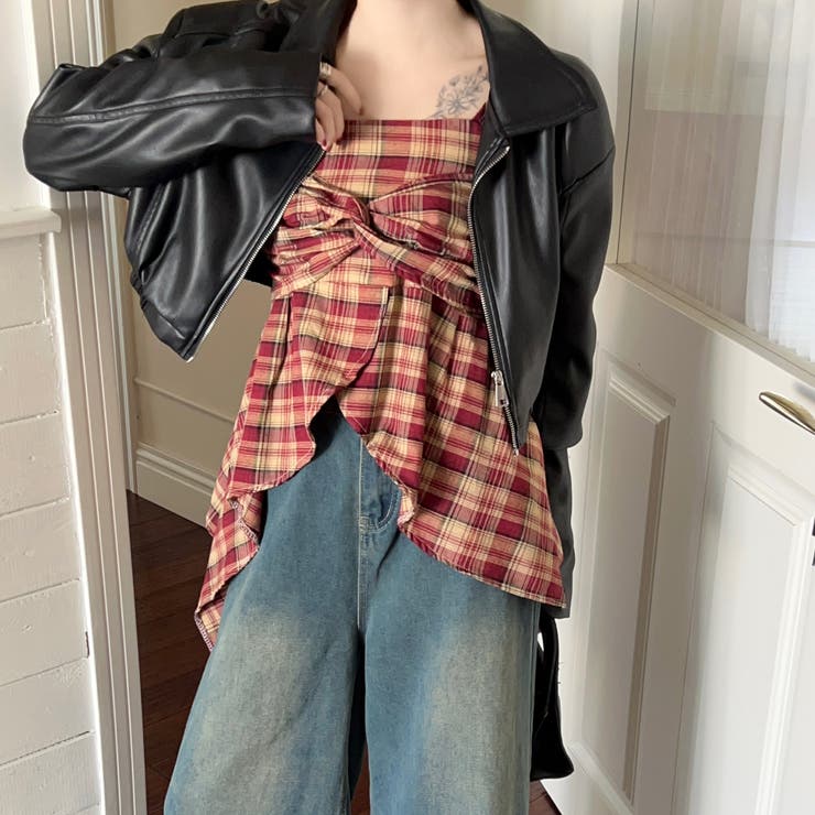 チェック柄アシメフリルキャミソール | SHEENA  | 詳細画像28 