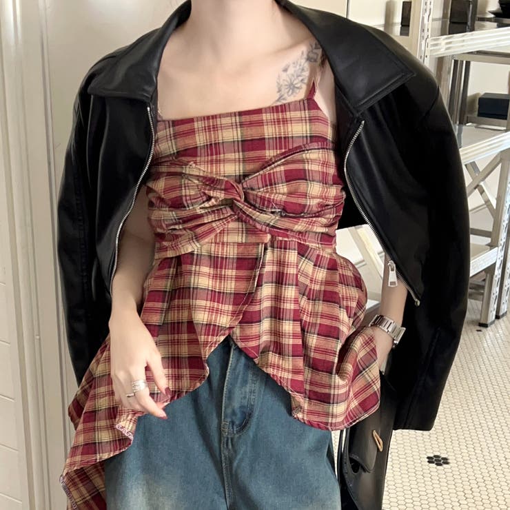 チェック柄アシメフリルキャミソール | SHEENA  | 詳細画像31 