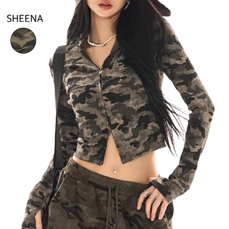 迷彩柄ダブルジップパーカー[品番：SHNW0012324]｜SHEENA