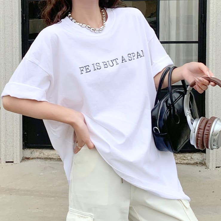 バックフラワーロゴプリントオーバーサイズTシャツ | SHEENA  | 詳細画像10 