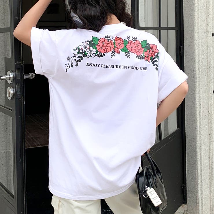 バックフラワーロゴプリントオーバーサイズTシャツ | SHEENA  | 詳細画像11 