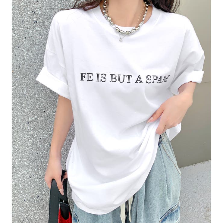 バックフラワーロゴプリントオーバーサイズTシャツ | SHEENA  | 詳細画像2 