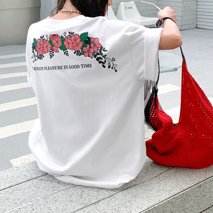 バックフラワーロゴプリントオーバーサイズTシャツ | SHEENA  | 詳細画像6 