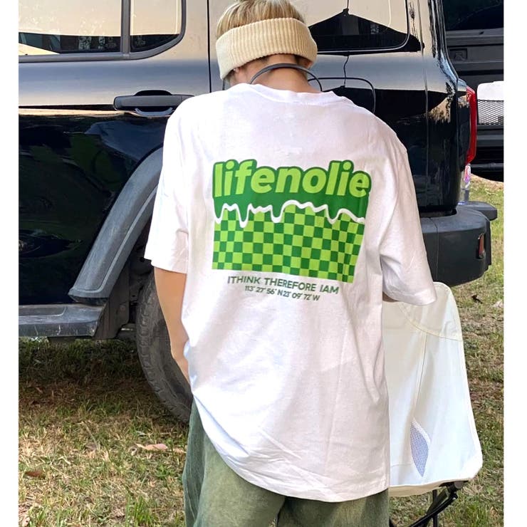 ホワイト | バックプリントオーバーサイズTシャツ | SHEENA 