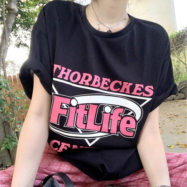 tシャツ ロゴプリントルーズTシャツ レディース Fit LifeロゴプリントルーズTシャツ[品番：SHNW0012392]｜SHEENA