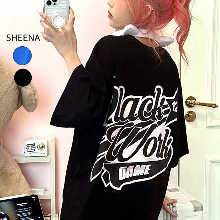 グラフィックロゴプリントオーバーサイズTシャツ[品番