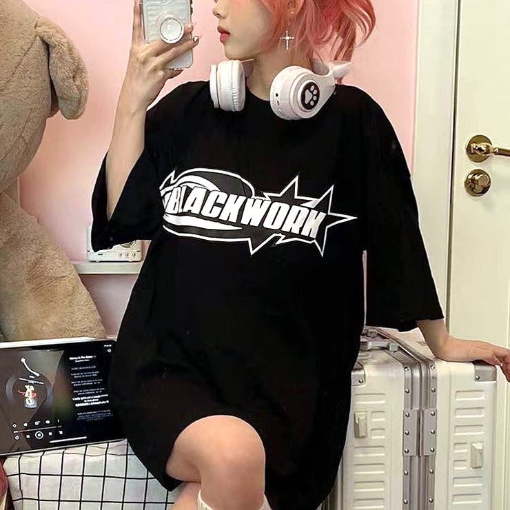 グラフィックロゴプリントオーバーサイズTシャツ | SHEENA  | 詳細画像3 