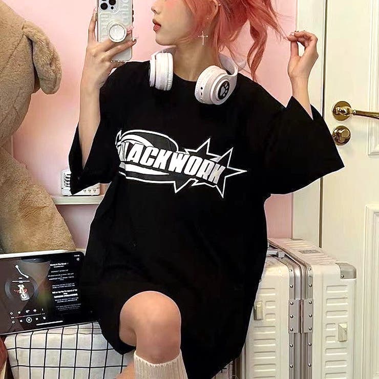 グラフィックロゴプリントオーバーサイズTシャツ | SHEENA  | 詳細画像4 