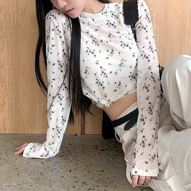 小花柄ストレッチシアートップス | SHEENA  | 詳細画像10 