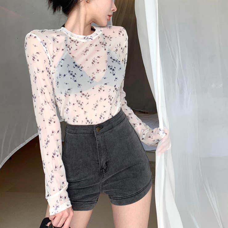 小花柄ストレッチシアートップス | SHEENA  | 詳細画像14 