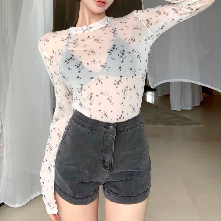 小花柄ストレッチシアートップス | SHEENA  | 詳細画像15 