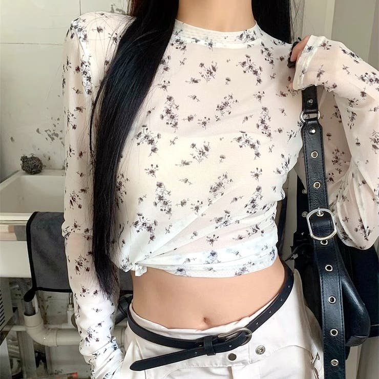 小花柄ストレッチシアートップス | SHEENA  | 詳細画像5 