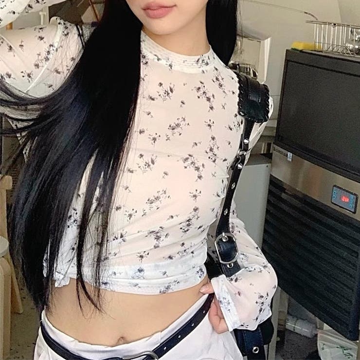 小花柄ストレッチシアートップス | SHEENA  | 詳細画像6 