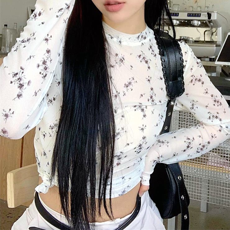 小花柄ストレッチシアートップス | SHEENA  | 詳細画像7 