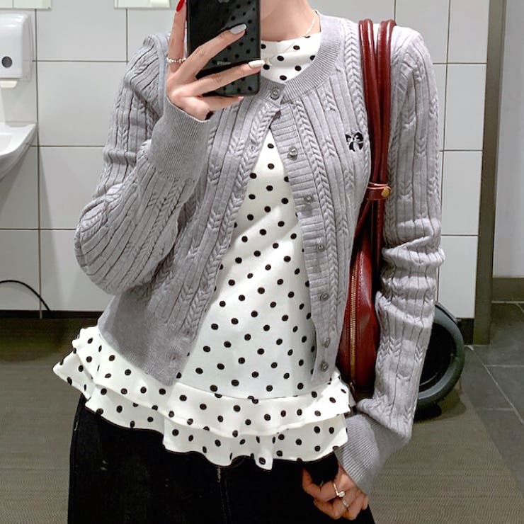 裾フリルドットプリントロンT/長袖Tシャツ | SHEENA  | 詳細画像12 