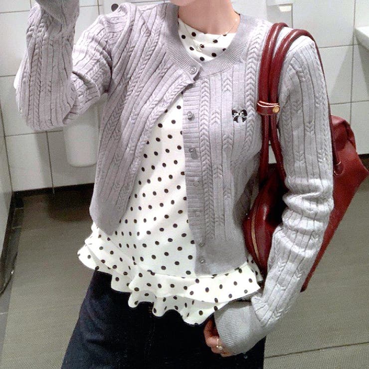 裾フリルドットプリントロンT/長袖Tシャツ | SHEENA  | 詳細画像13 