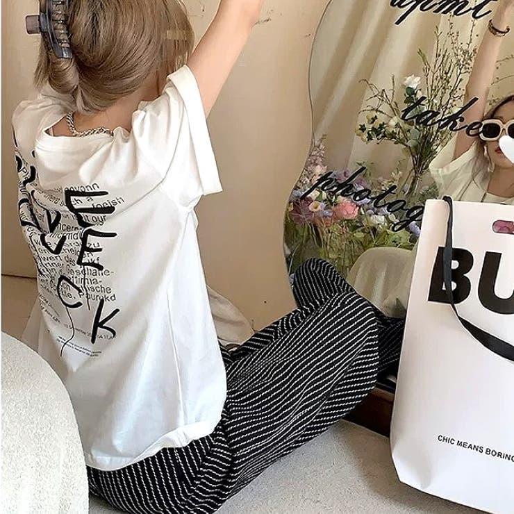 レタリングバックプリントオーバーサイズTシャツ | SHEENA  | 詳細画像4 