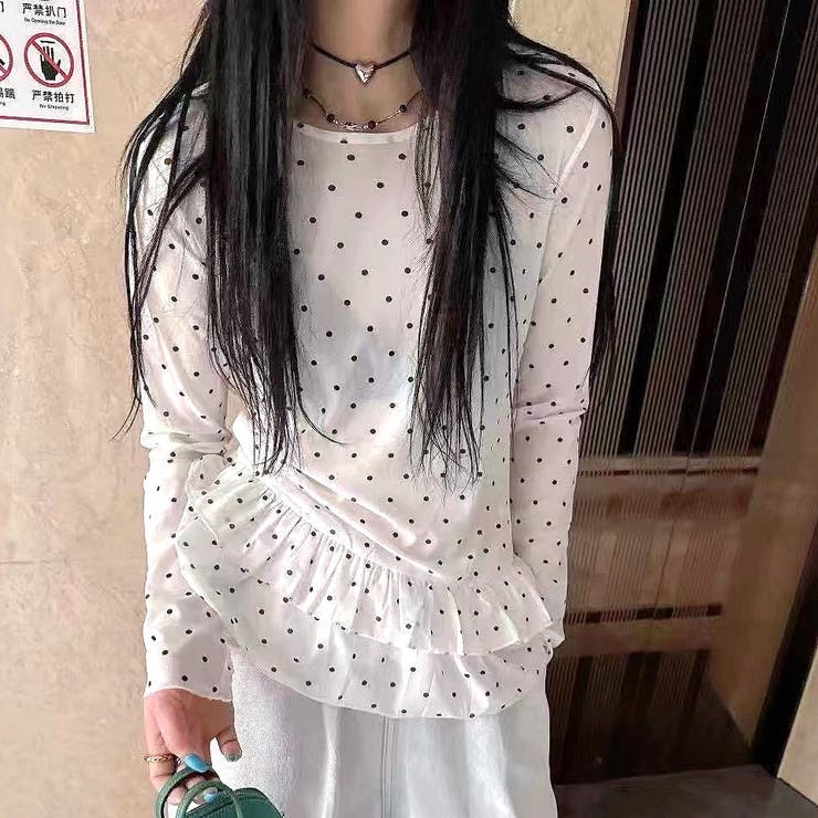 裾フリルドットシアートップス[品番：SHNW0012493]｜SHEENA （シーナ