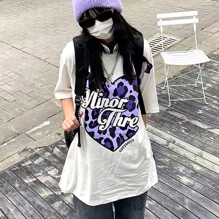 レオパードハートロゴプリントオーバーサイズTシャツ | SHEENA  | 詳細画像14 