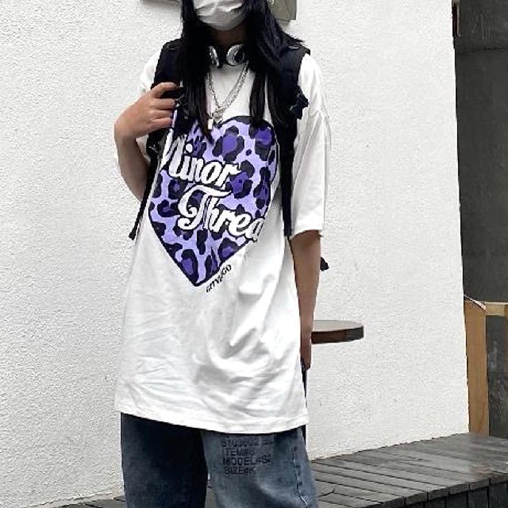 レオパードハートロゴプリントオーバーサイズTシャツ | SHEENA  | 詳細画像15 