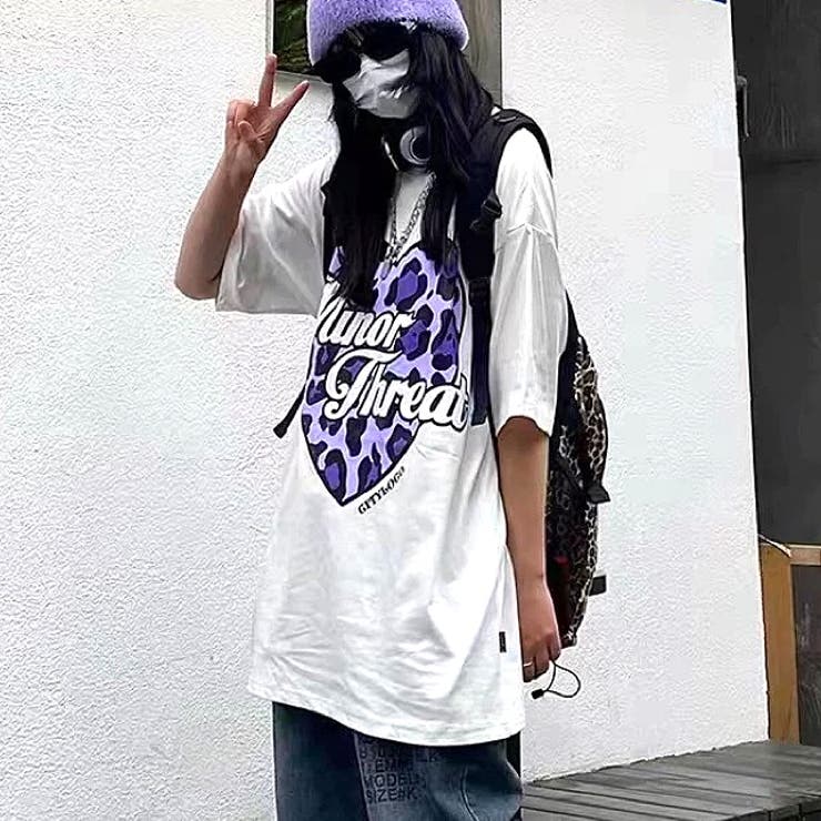 レオパードハートロゴプリントオーバーサイズTシャツ | SHEENA  | 詳細画像16 