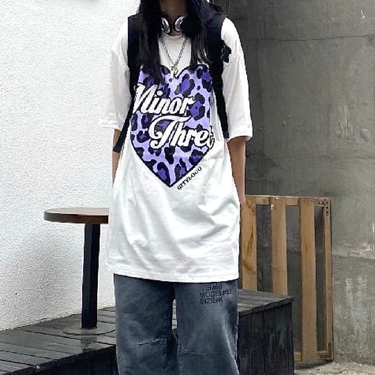 レオパードハートロゴプリントオーバーサイズTシャツ | SHEENA  | 詳細画像17 