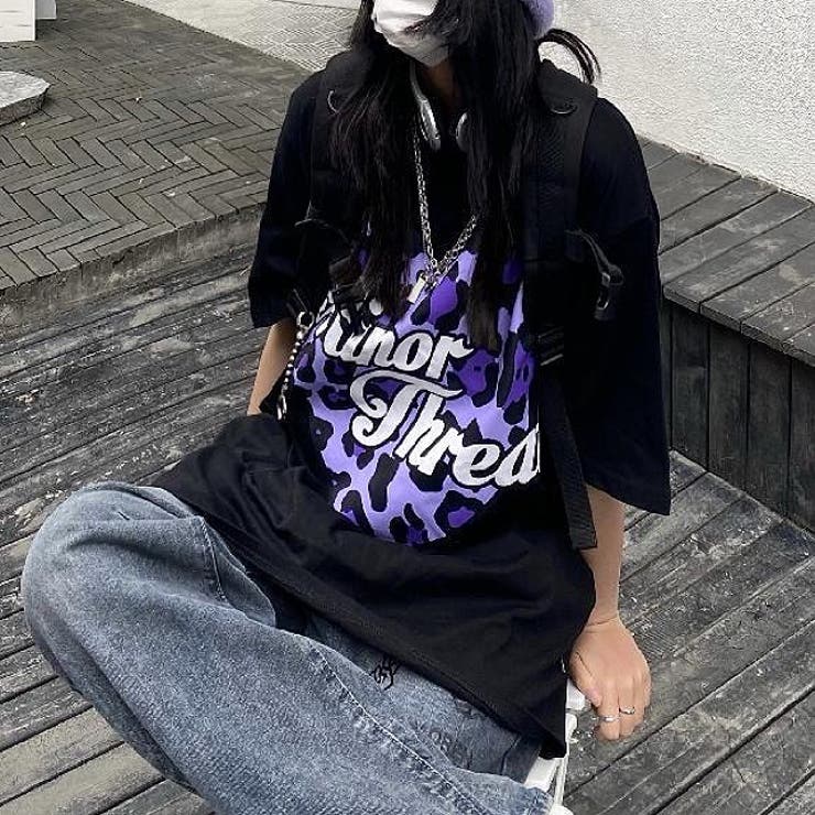 レオパードハートロゴプリントオーバーサイズTシャツ | SHEENA  | 詳細画像3 
