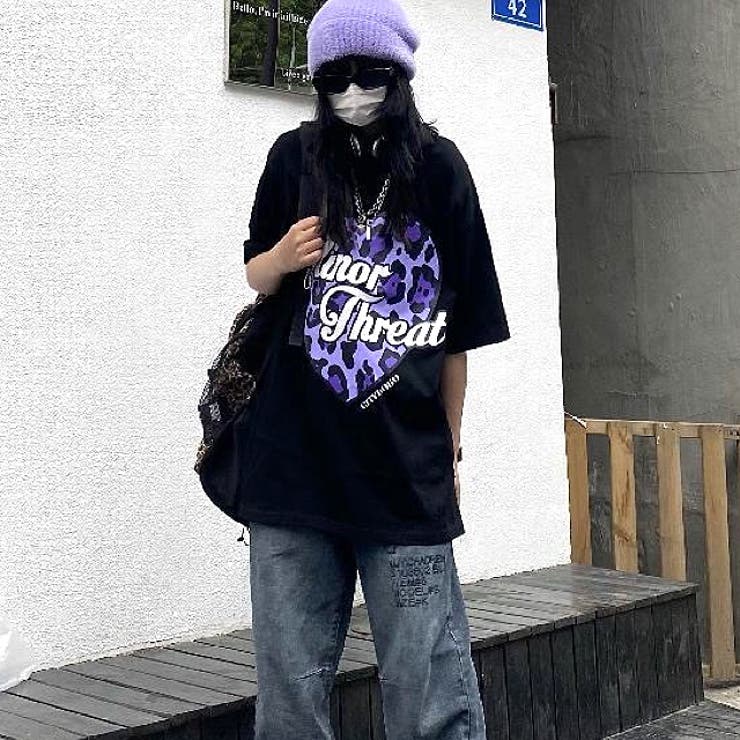 レオパードハートロゴプリントオーバーサイズTシャツ | SHEENA  | 詳細画像6 