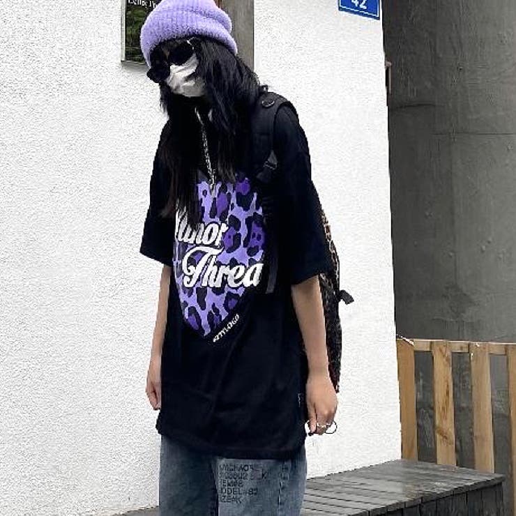 レオパードハートロゴプリントオーバーサイズTシャツ | SHEENA  | 詳細画像7 