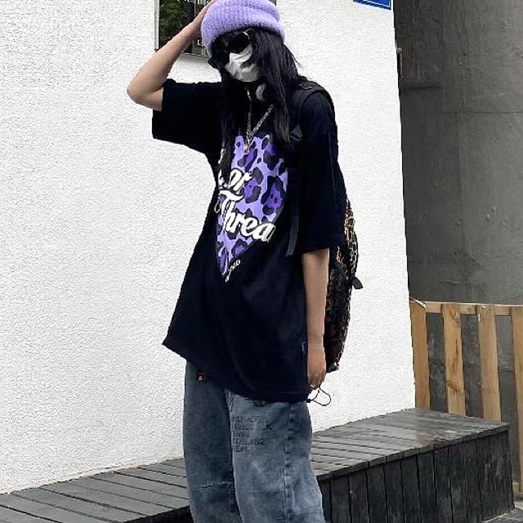 レオパードハートロゴプリントオーバーサイズTシャツ | SHEENA  | 詳細画像8 