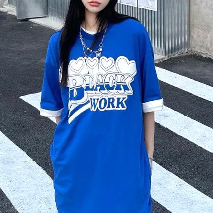 BLACK WORKロゴプリントオーバーサイズTシャツ | SHEENA  | 詳細画像12 