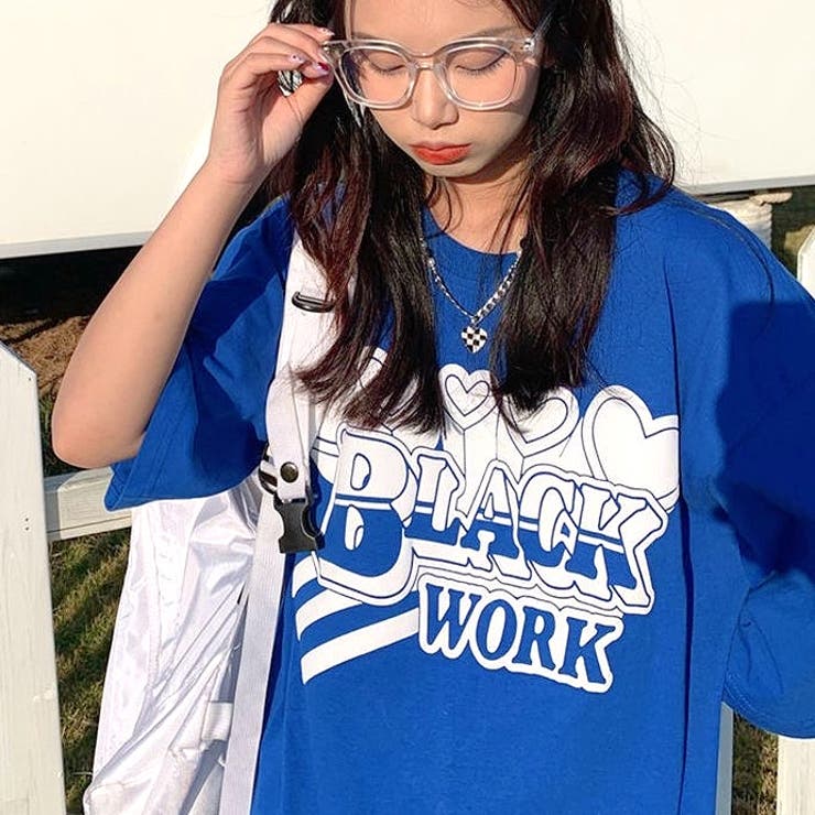 BLACK WORKロゴプリントオーバーサイズTシャツ | SHEENA  | 詳細画像9 