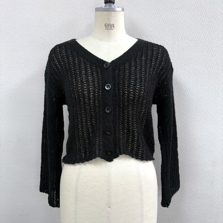 ゆったりスリーブ透かし編みニットカーディガン | SHEENA  | 詳細画像8 