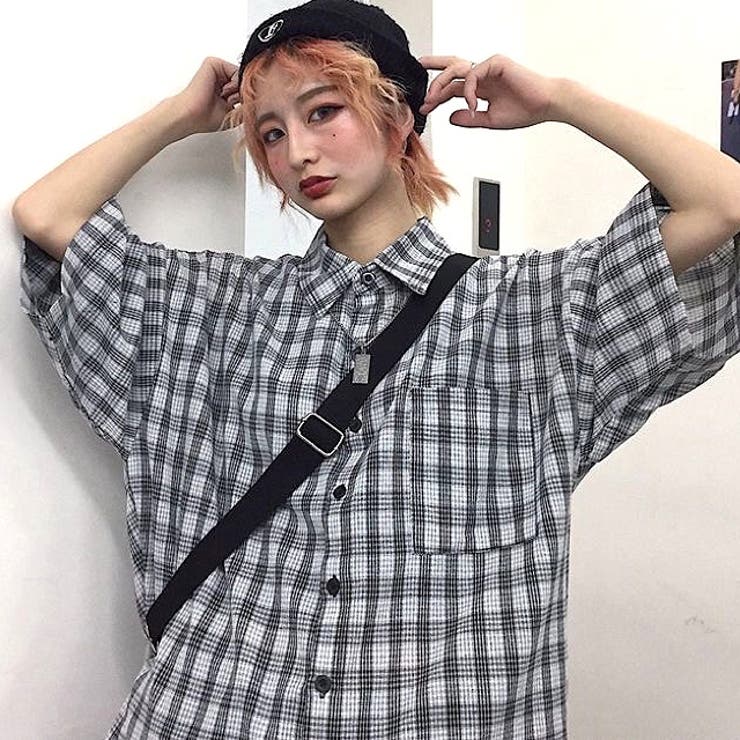 【ユニセックス】半袖オーバーサイズチェックシャツ | SHEENA  | 詳細画像5 