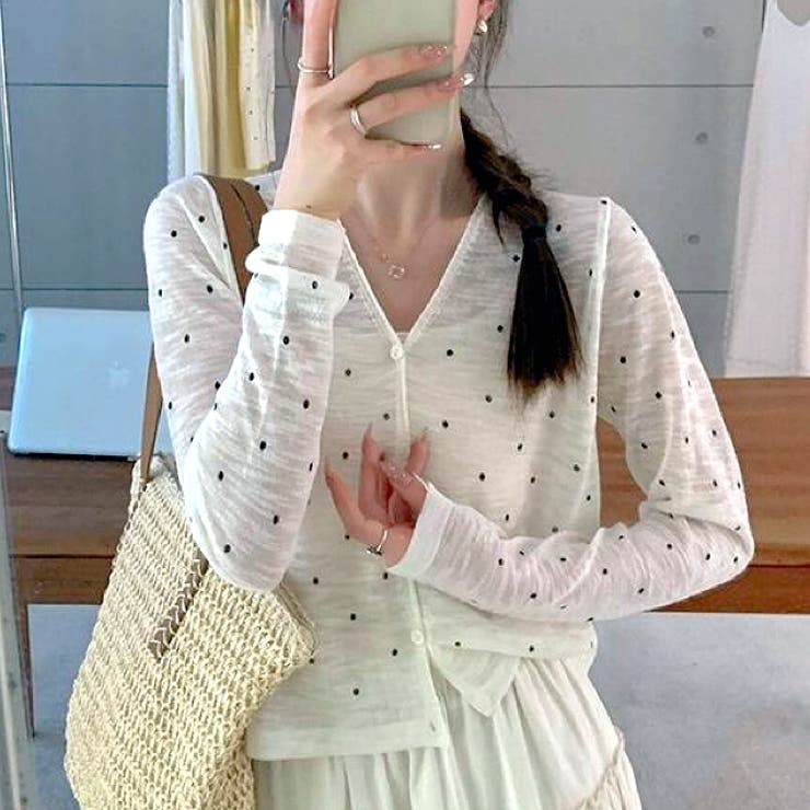 ドットシアーニットカーディガン[品番：SHNW0012529]｜SHEENA （シーナ