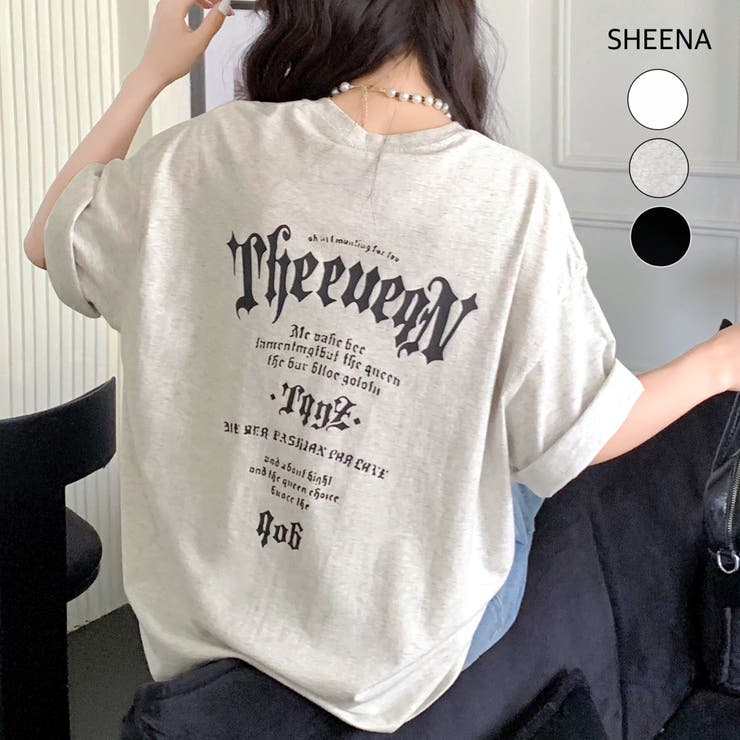 8色 Tシャツ バックロゴ オーバーサイズ 肩落ち ユニセックス バックロゴオーバーサイズTシャツ[品番：SHNW0012533]｜SHEENA