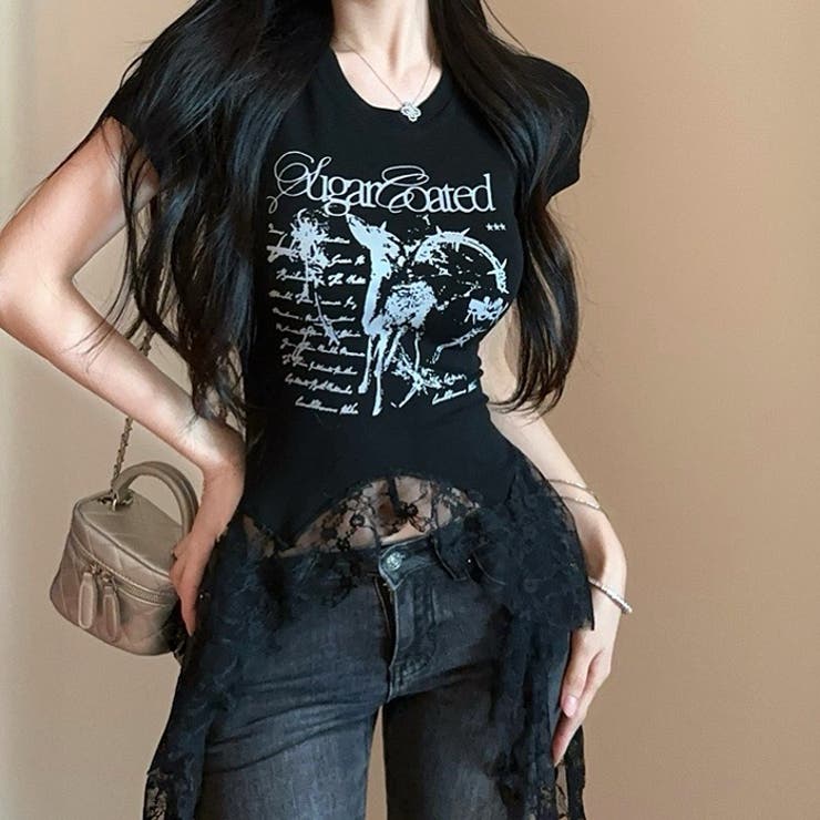 レースフリルイレヘムプリントTシャツ | SHEENA  | 詳細画像17 