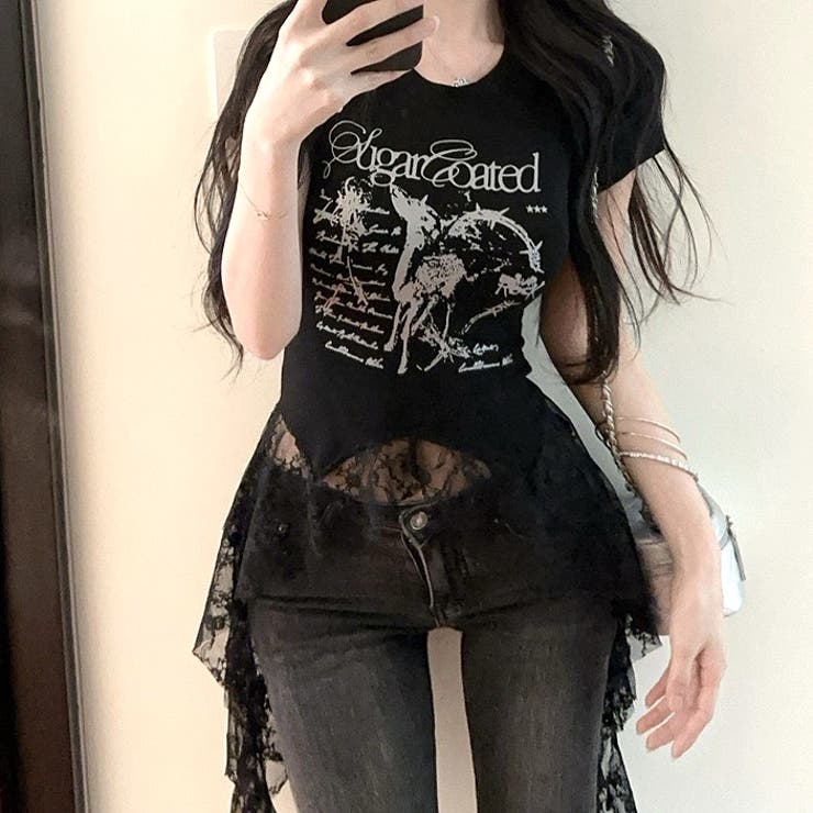 レースフリルイレヘムプリントTシャツ | SHEENA  | 詳細画像21 