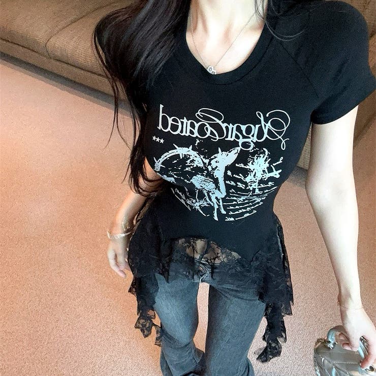 レースフリルイレヘムプリントTシャツ | SHEENA  | 詳細画像23 