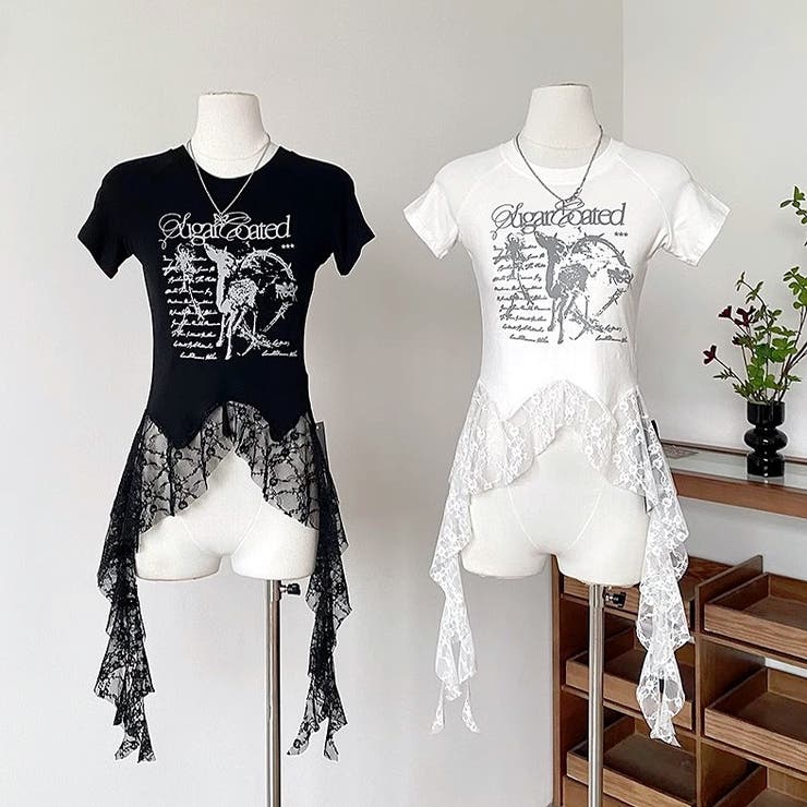 レースフリルイレヘムプリントTシャツ | SHEENA  | 詳細画像27 